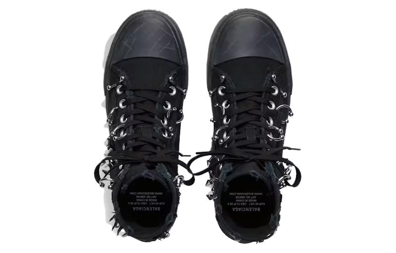 Shop Balenciaga High-Top Kanvas 'Distressed Black' 688752W3RCQ1000