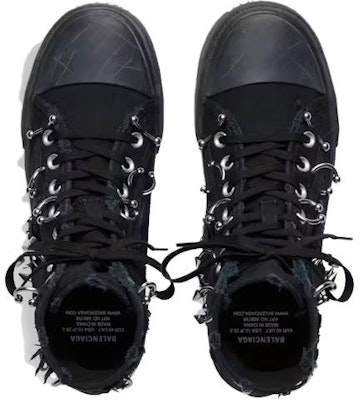 Balenciaga High-Top Lona 'Negro Desgastado' 688752W3RCQ1000 Shop Balenciaga High-Top Lona 'Negro Desgastado' 688752W3RCQ1000