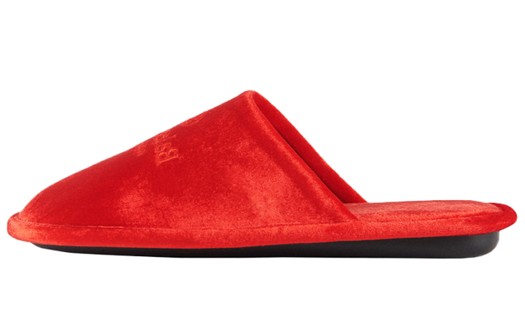 Balenciaga Home Embroidered Velvet Red Slippers 617603W2BS16501