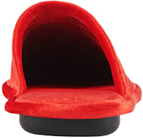 Shop Balenciaga Home Embroidered Velvet Red Slippers 617603W2BS16501