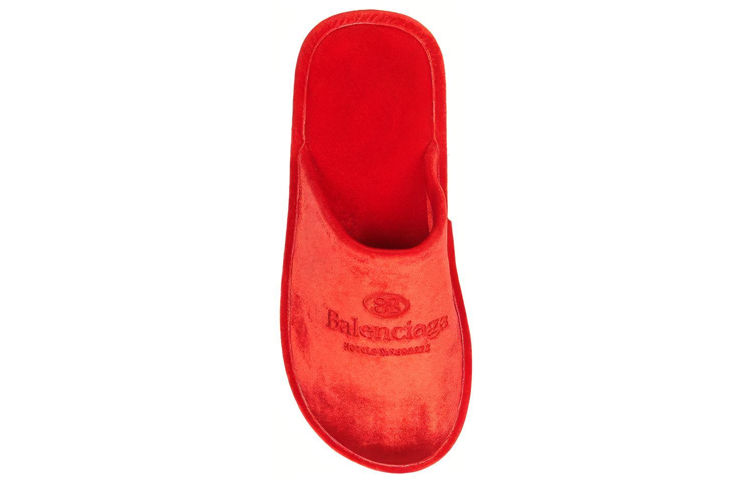 Purchase Pantoufles Balenciaga Velours Rouge Brodées Maison 617603W2BS16501