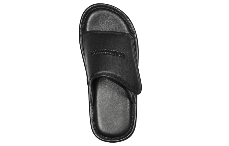 Purchase Chaussons Balenciaga Home Small en Cuir Noir 615770WBAT11169