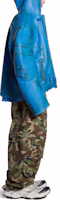 Details for Balenciaga Hooded Biker Jacket Blue Loose Fit Zip Long Sleeve Outerwear 790201TQS164210