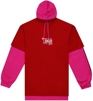 Balenciaga Hooded Double Layer T-Shirt 'Raspberry/White' Buy Balenciaga Hooded Double Layer T-Shirt 'Raspberry/White'