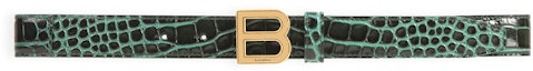 Buy Balenciaga Hourglass 2.5cm Green Croc-Embossed Leather Belt Unisex 6408281LR043011