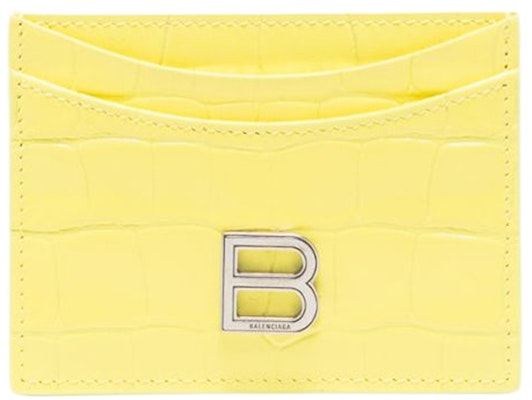 バレンシアガ アワーグラス クロコ型押し カードホルダー イエロー Buy バレンシアガ アワーグラス クロコ型押し カードホルダー イエロー