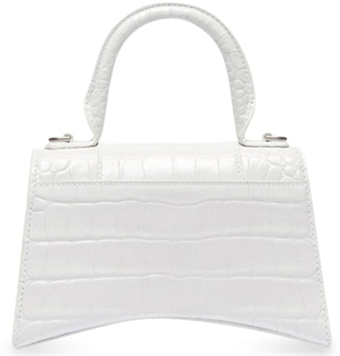 Balenciaga Hourglass Crocodile Embossed Top Handle Bag XS White Order Balenciaga Hourglass Crocodile Embossed Top Handle Bag XS White