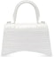 Order Balenciaga Hourglass Crocodile Embossed Top Handle Bag XS White