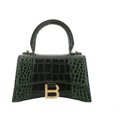Balenciaga Hourglass Handbag Bottle Green