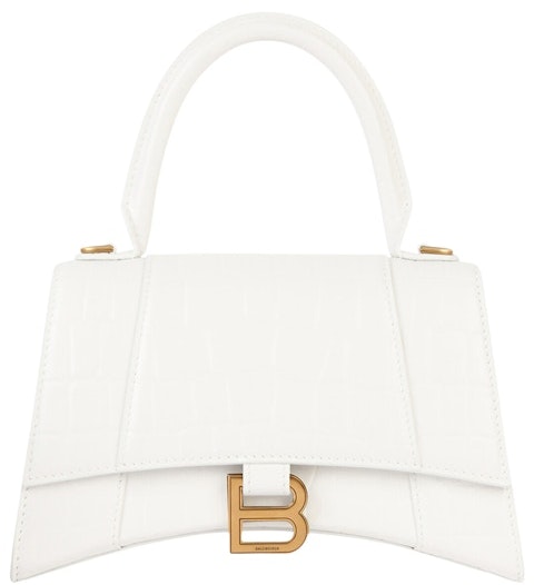balenciaga-hourglass-handbag-crocodile-embossed-white-gold-tone