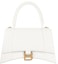 Buy Balenciaga Hourglass Handbag Crocodile Embossed White/Gold-tone