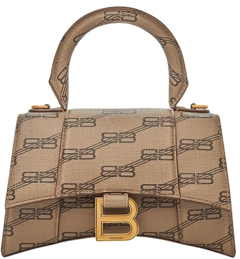 balenciaga-hourglass-handbag-xs-bb-monogram-beige-brown