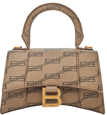 Balenciaga Hourglass Handbag XS BB Monogram Beige/Brown Buy Balenciaga Hourglass Handbag XS BB Monogram Beige/Brown