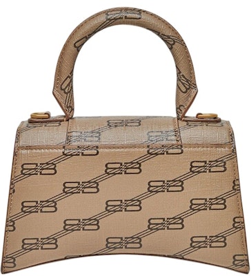 Balenciaga Hourglass Handbag XS BB Monogram Beige/Brown Order Balenciaga Hourglass Handbag XS BB Monogram Beige/Brown