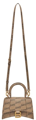 Balenciaga Hourglass Handbag XS BB Monogram Beige/Brown Lookbook Balenciaga Hourglass Handbag XS BB Monogram Beige/Brown