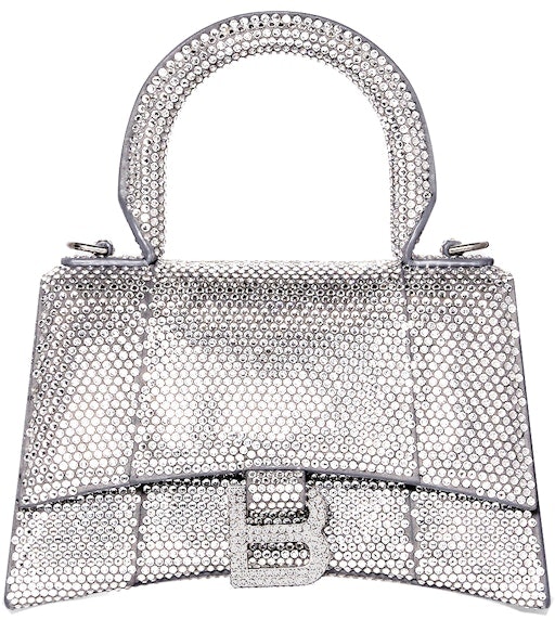 balenciaga-hourglass-handbag-xs-rhinestone-grey