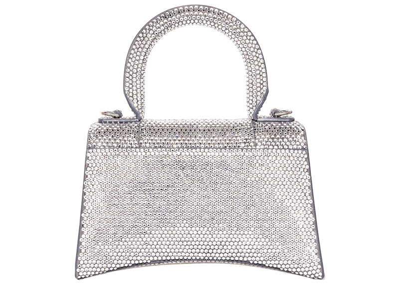Order Tas Balenciaga Hourglass XS Rhinestone Abu-abu