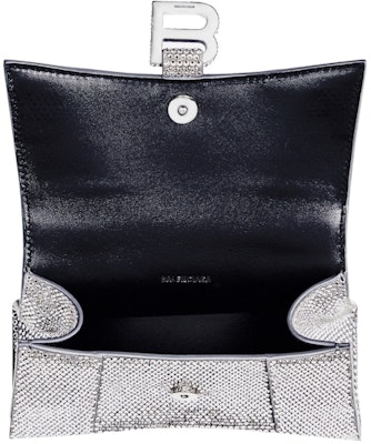 Balenciaga Hourglass Handbag XS Rhinestone Grey Shop Balenciaga Hourglass Handbag XS Rhinestone Grey