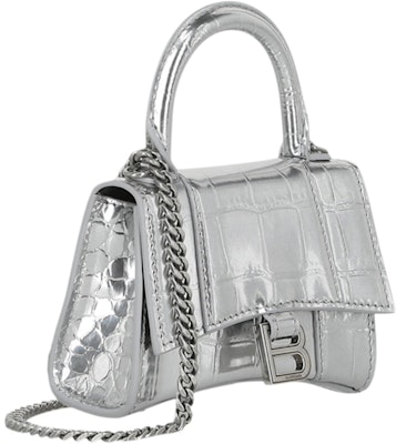 Balenciaga Hourglass Mini Bag With Chain Silver Order Balenciaga Hourglass Mini Bag With Chain Silver