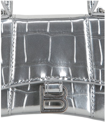 Balenciaga Hourglass Mini Bag With Chain Silver Lookbook Balenciaga Hourglass Mini Bag With Chain Silver