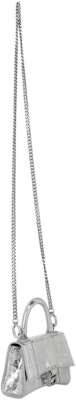 Balenciaga Hourglass Mini Bag With Chain Silver Shop Balenciaga Hourglass Mini Bag With Chain Silver