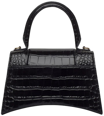 Balenciaga Hourglass Small Top Handle Bag Crocodile Embossed Black Order Balenciaga Hourglass Small Top Handle Bag Crocodile Embossed Black