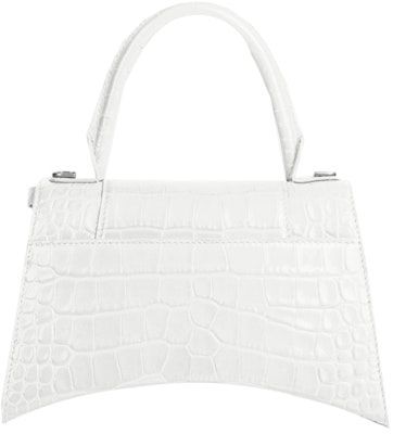 Balenciaga Hourglass Small Top Handle Bag Crocodile Embossed White Order Balenciaga Hourglass Small Top Handle Bag Crocodile Embossed White