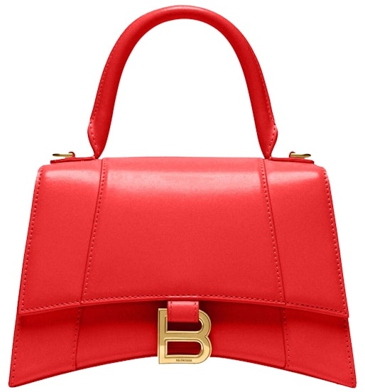 balenciaga-hourglass-small-top-handle-bag-red