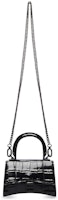 Balenciaga Hourglass Top-Handle Bag Mini Croc Embossed Black Balenciaga Hourglass Top-Handle Bag Mini Croc Embossed Black