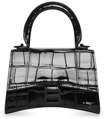 巴黎世家Hourglass迷你手提包鳄鱼纹黑色 Order 巴黎世家Hourglass迷你手提包鳄鱼纹黑色
