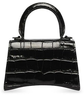巴黎世家Hourglass迷你手提包鳄鱼纹黑色 Lookbook 巴黎世家Hourglass迷你手提包鳄鱼纹黑色