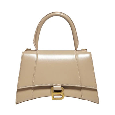 Balenciaga Hourglass Top Handle Bag Small Beige