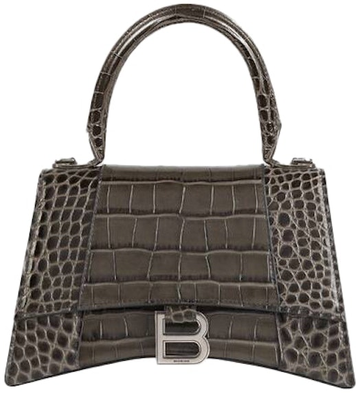 balenciaga-hourglass-top-handle-bag-small-crocodile-embossed-dark-grey