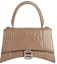 Buy Balenciaga Hourglass Top Handle Bag Small Crocodile Embossed Mink