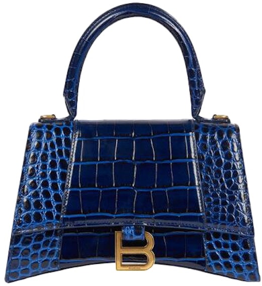balenciaga-hourglass-top-handle-bag-small-crocodile-embossed-navy