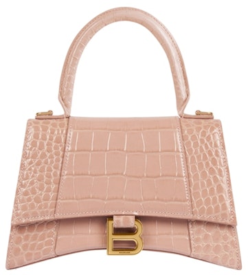 Balenciaga Hourglass Top Handle Bag Small Crocodile Embossed Beige Buy Balenciaga Hourglass Top Handle Bag Small Crocodile Embossed Beige