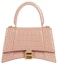 Buy Balenciaga Hourglass Top Handle Bag Small Crocodile Embossed Beige