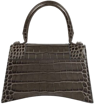 Balenciaga Hourglass Top Handle Bag Small Crocodile Embossed Dark Grey Order Balenciaga Hourglass Top Handle Bag Small Crocodile Embossed Dark Grey