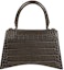 Order Balenciaga Hourglass Top Handle Bag Small Crocodile Embossed Dark Grey