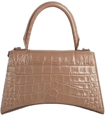 Balenciaga Hourglass Top Handle Bag Small Crocodile Embossed Mink Order Balenciaga Hourglass Top Handle Bag Small Crocodile Embossed Mink