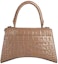 Order Balenciaga Hourglass Top Handle Bag Small Crocodile Embossed Mink