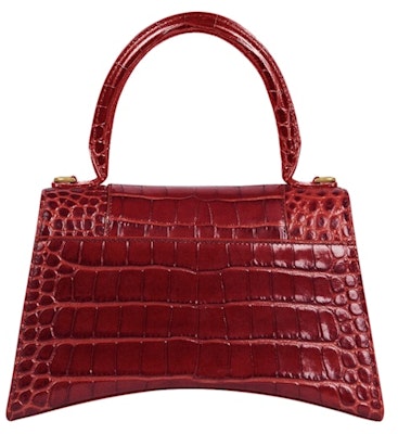 Balenciaga Hourglass Top Handle Bag Small Crocodile Embossed Dark Red Order Balenciaga Hourglass Top Handle Bag Small Crocodile Embossed Dark Red