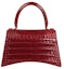 Order Balenciaga Hourglass Top Handle Bag Small Crocodile Embossed Dark Red