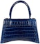 Order 발렌시아가 아워글라스 크로커 엠보스드 네이비 스몰 탑 핸들 백