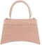 Order Balenciaga Hourglass Top Handle Bag Small Crocodile Embossed Beige