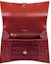 Lookbook Balenciaga Hourglass Top Handle Bag Small Crocodile Embossed Dark Red