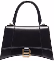 Balenciaga Hourglass Top Handle Bag Small Shiny Box Black Balenciaga Hourglass Top Handle Bag Small Shiny Box Black