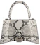 Buy Balenciaga Hourglass Tas Pegangan Kecil Kulit Ular Motif Hitam/Putih