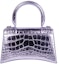 Order 발렌시아가 아워글래스 XS 퍼플 크로커 탑핸들백