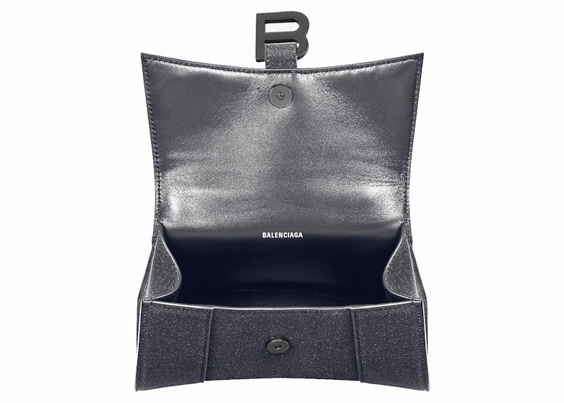Balenciaga Hourglass Top Handle Bag XS Sparking Material Black 圖 3